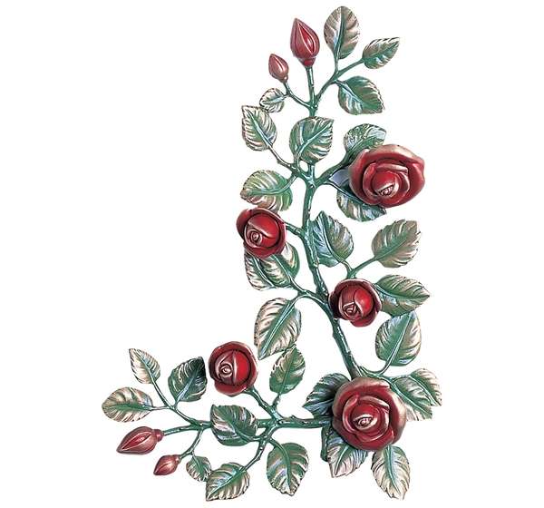 Rosas en Bronce Pintadas a Mano de 34 cm. / Garantía 20 años