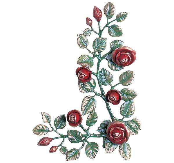 Rosas en Bronce Pintadas a Mano de 34 cm.