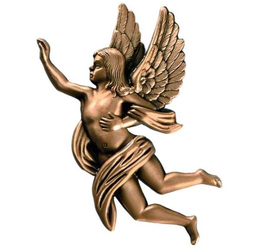 Figura de Ángel en Bronce de 17 cm / Imagen Religiosa para Lápidas