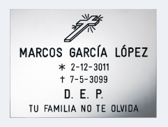 Placa acero INOX CRUZ