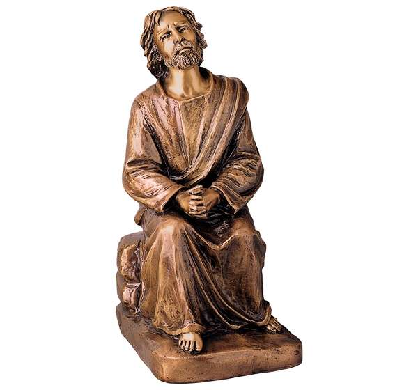 Escultura en Bronce de Cristo Sentado de 53 cm. / Imagen para Lápidas y Panteones