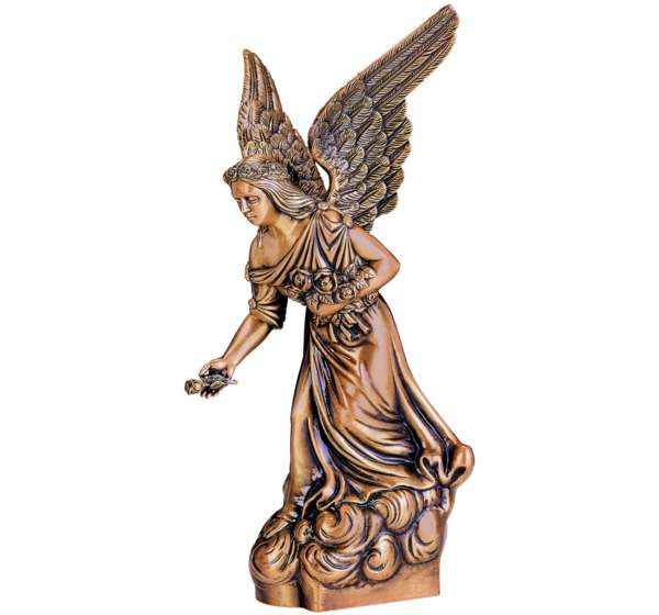Escultura en Bronce de Ángel Ofreciendo una Rosa 59 cm Lápidas