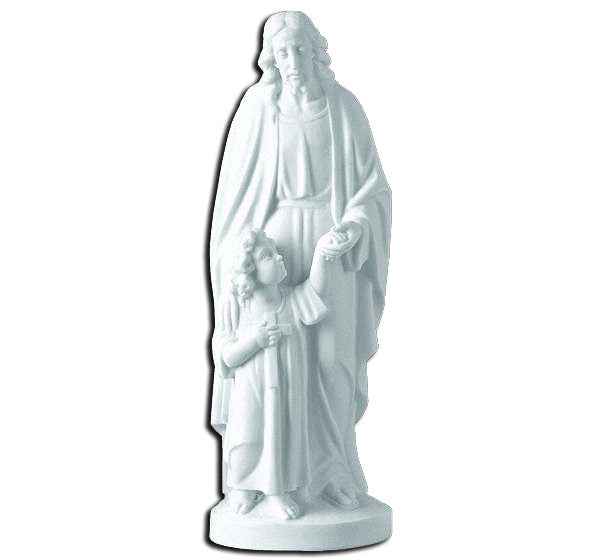 Imagen de San José en Marmolina de 38 cm / Figura Religiosa para Lápidas