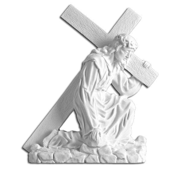 Cristo Nazareno en Marmolina de 35 cm para Decoración de Lápidas