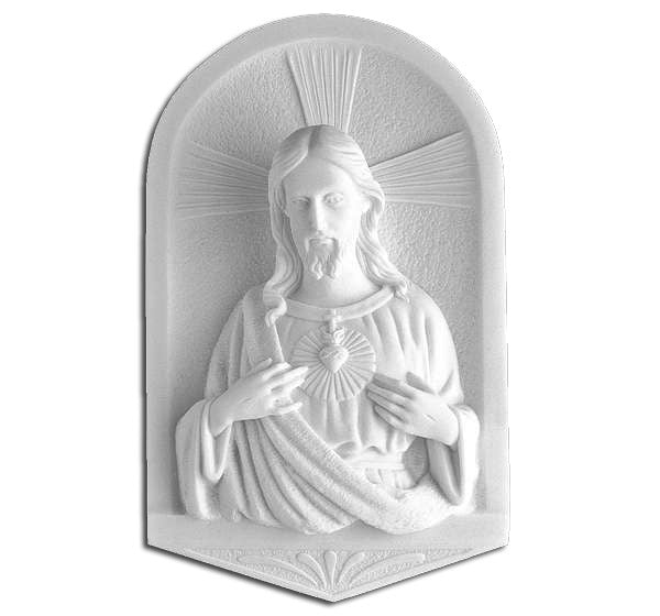 Corazón de Jesús en Marmolina de 22 cm para Decoración de Lápidas