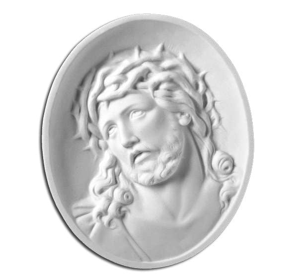Rostro de Cristo de Marmolina de 34 cm para Decoración de Lápidas