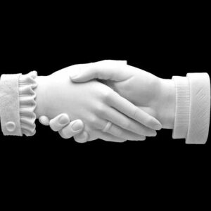 Manos Enlazadas de Marmolina de 10x25 cm para Decoración de Lápidas