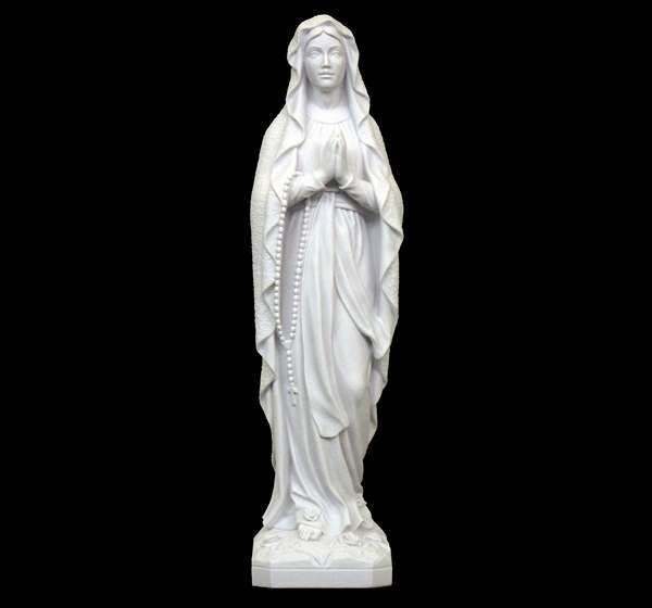Escultura de la Virgen de Lourdes en Marmolina de 105 cm / Imagen para Lápidas