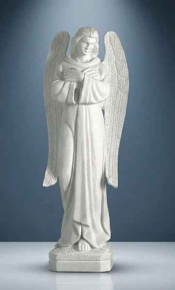 Estatua de Ángel Tallada en Mármol Blanco Macael / Trabajo Artesanal