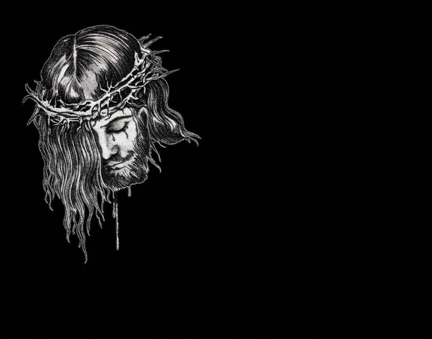 Lápida de Nicho de Granito Negro con Grabado Láser del Rostro de Cristo