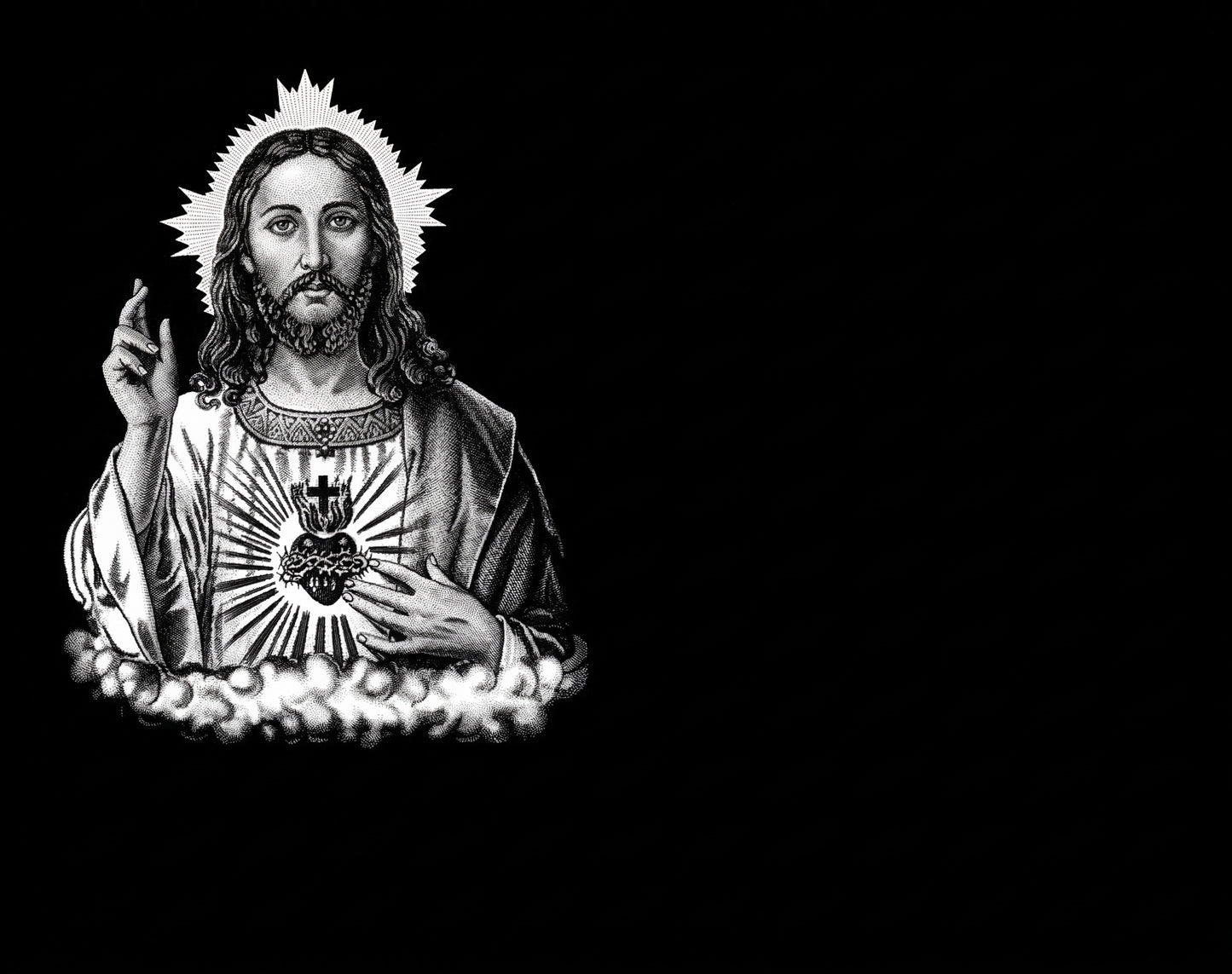 "Lápidas personalizadas con el grabado del Sagrado Corazón de Jesús. Arte sacro de alta fidelidad en granito negro con tecnología láser HD. 50 años de garantía y respeto."