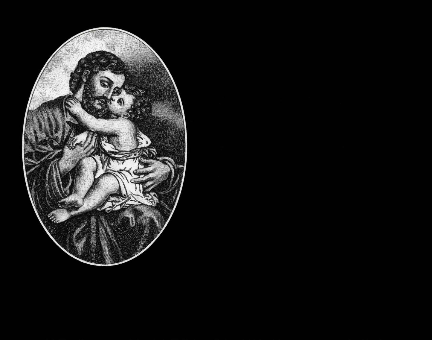 Lápida de Nicho en Granito Negro con Grabado Láser de San José