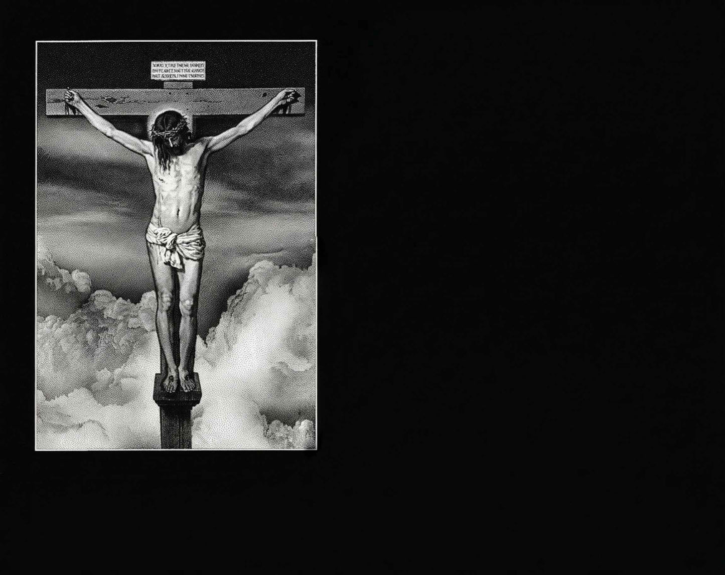 Lápida para Nicho en Granito Negro con Grabado Láser de Cristo