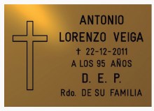 Placa de ALUMINIO dorado brillo