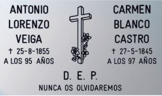 Placa AI 2F1 en acero inoxidable con cruz y dos inscripciones grabadas. Medida 30x12 cm. Disponible en brillo, brillo especial (+10 €) y esmaltado (+15 €). Entrega 7–10 días.