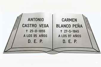 Placa Libro de Acero Inoxidable Personalizada