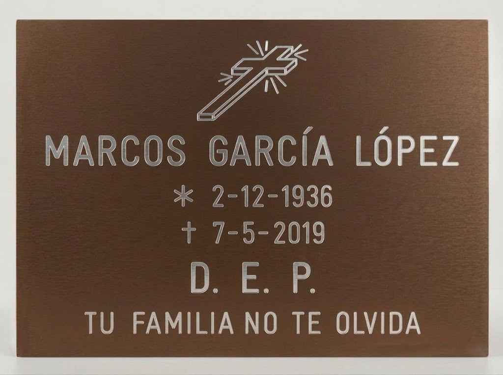 Placa de Aluminio Personalizada Cruz Superior