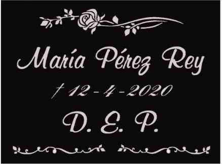Placa de Aluminio con Grecas Florales Personalizada