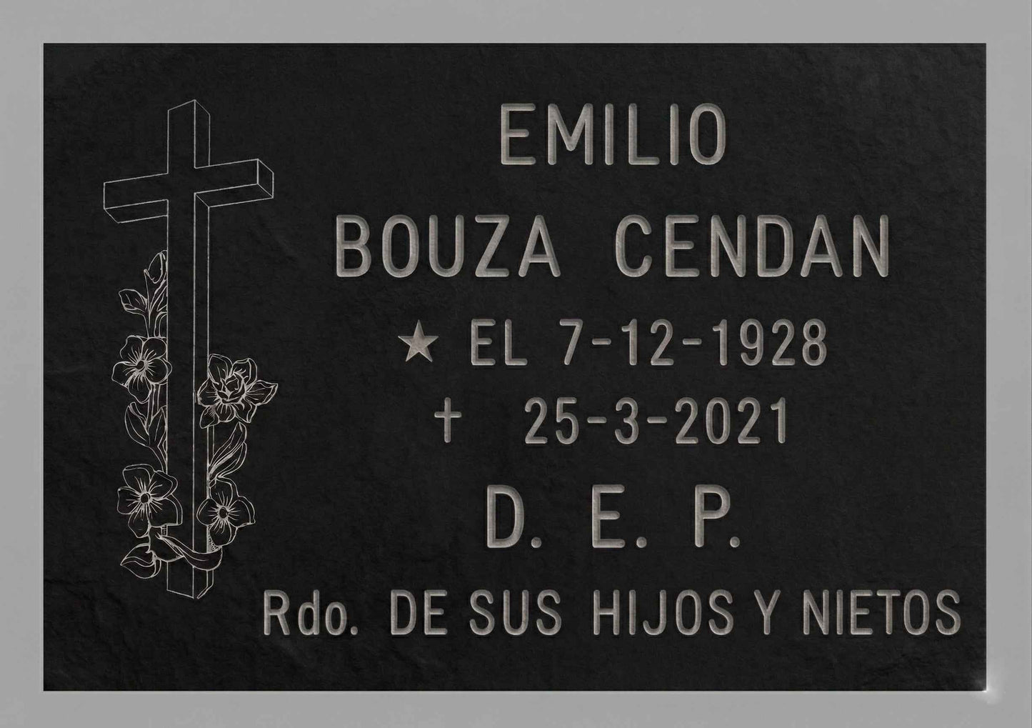 Placa de Aluminio Personalizada Cruz Flores