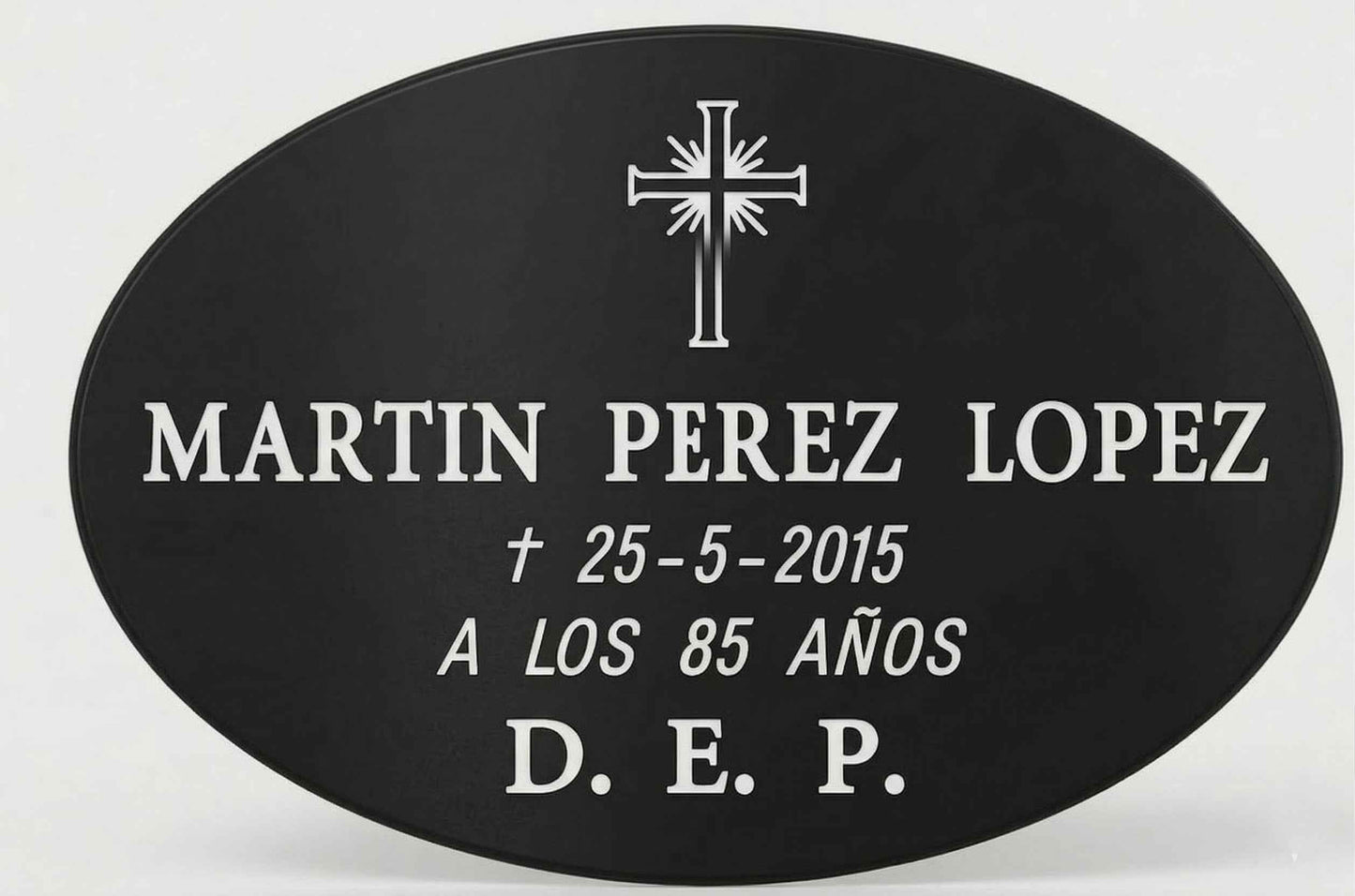 Placa Ovalada de Aluminio con Grabado Personalizado