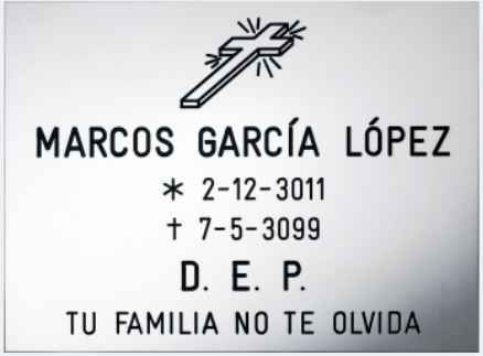 Placa de Acero Inoxidable Personalizada Cruz Superior