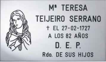 Placa de Acero Inoxidable Personalizada Virgen María