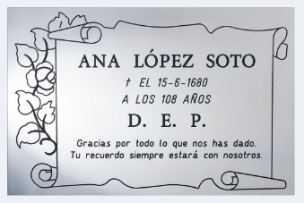 Placa acero INOX