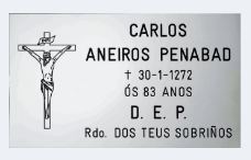 Placa acero INOX CRUZ CRISTO