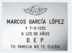 Placa acero ÁNGEL