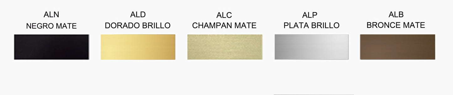 Placa de ALUMINIO champán mate