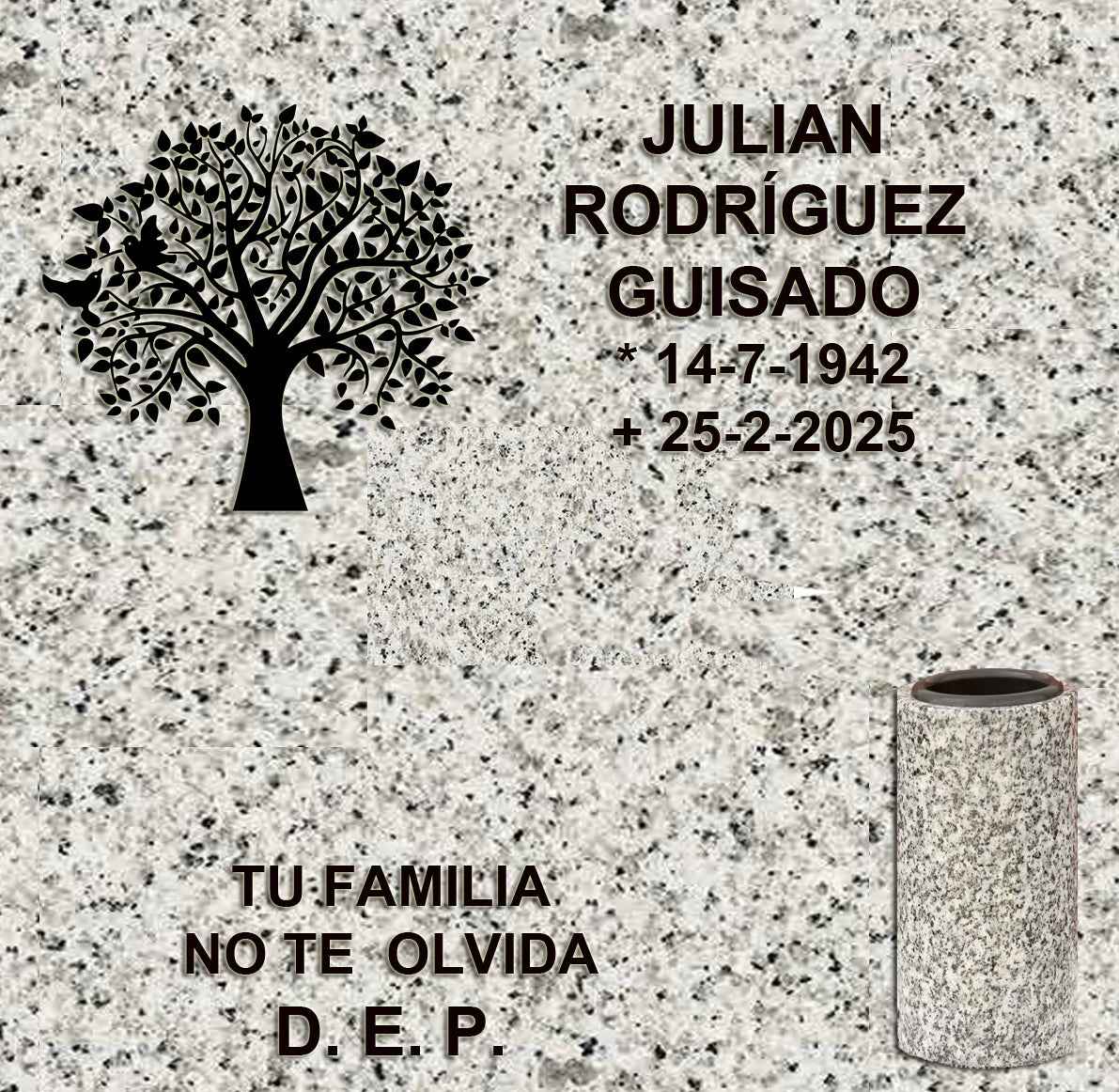 Columbario con Árbol de la Vida y Jarrón de Granito - Madrid