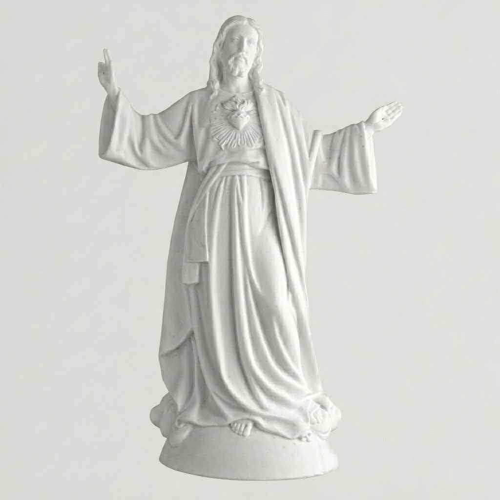 Corazón de Jesús en Marmolina para Decoración de Lápidas 39 cm