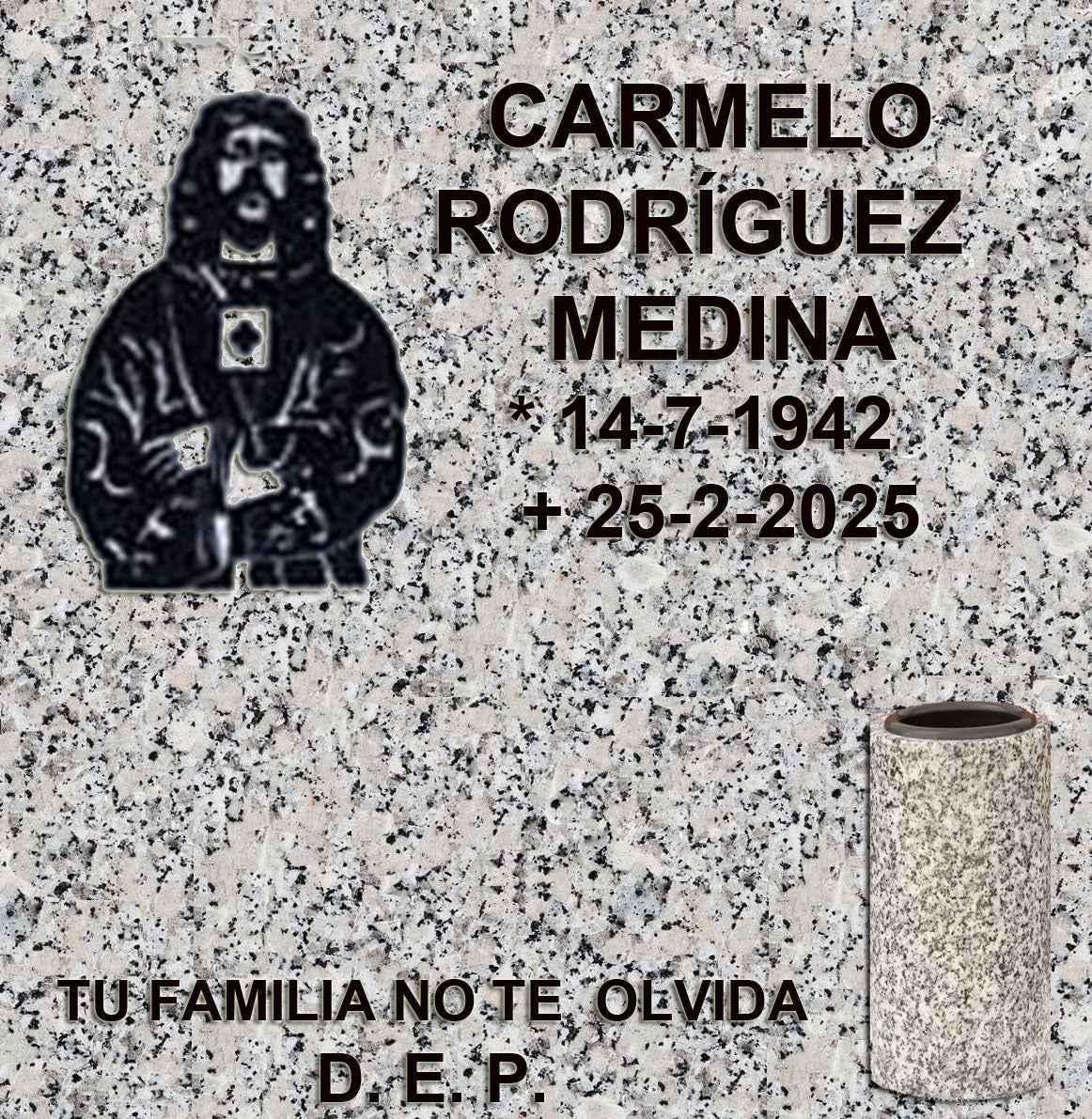 Columbario con Cristo de Medinaceli y Jarrón de Granito - Madrid