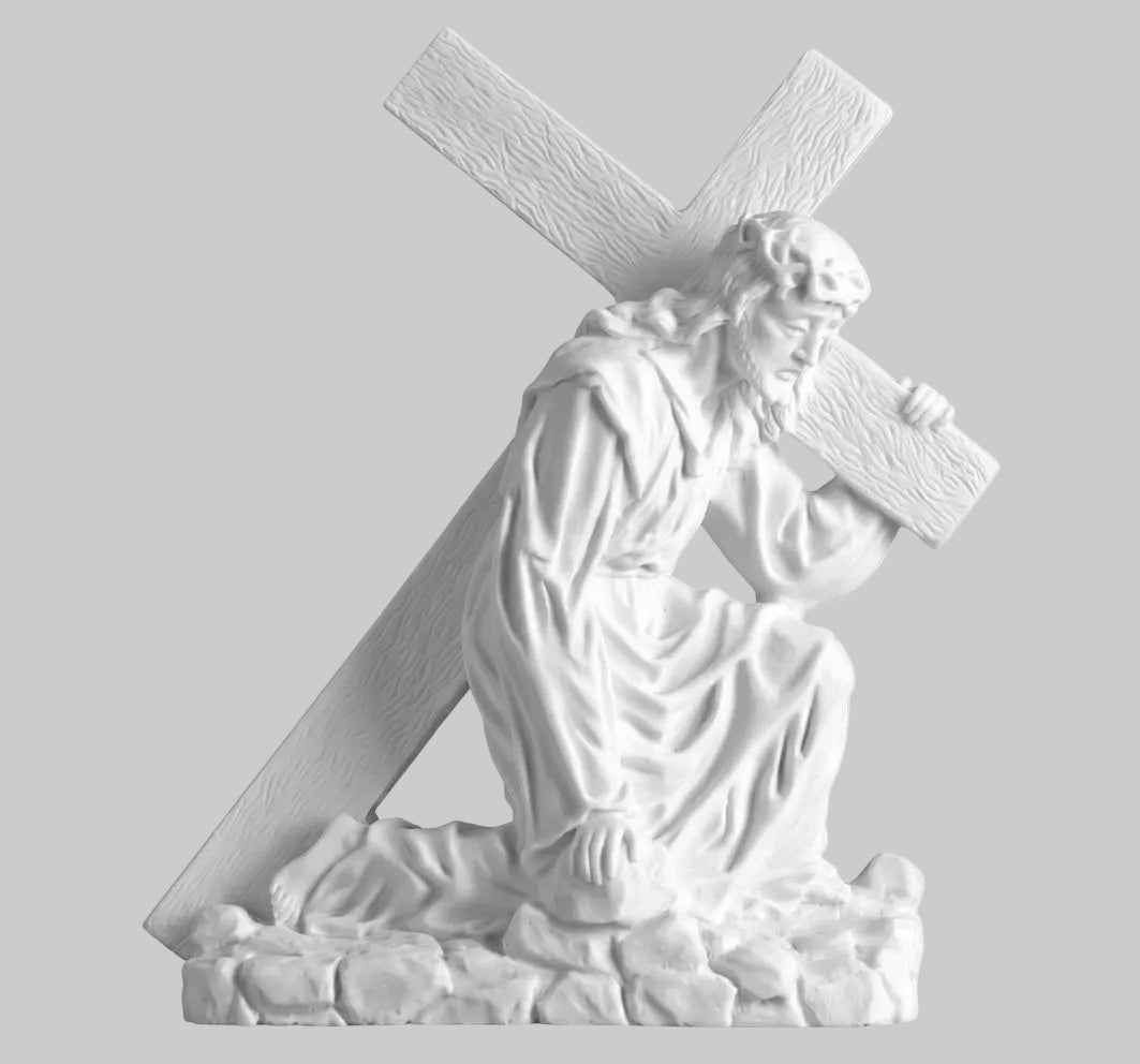 Cristo Nazareno en Marmolina para Lápidas 35 cm