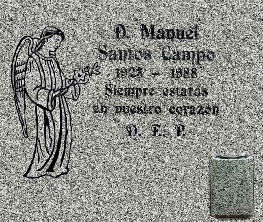 Lápida de Nicho con Ángel y Jarrón | Madrid | Memorial Spain