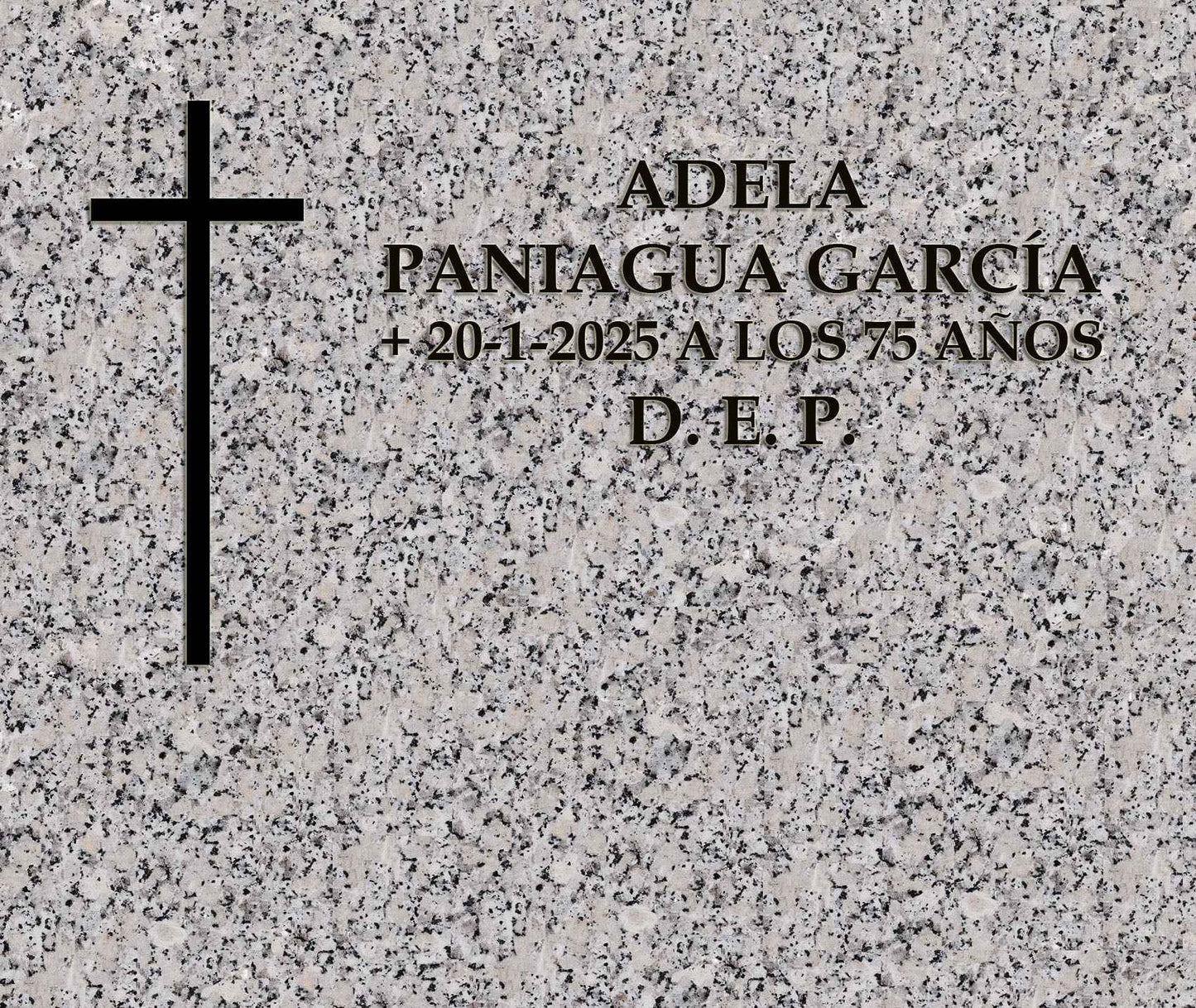 Lápida de Nicho con Cruz Grabada Madrid | Inscripción Profesional