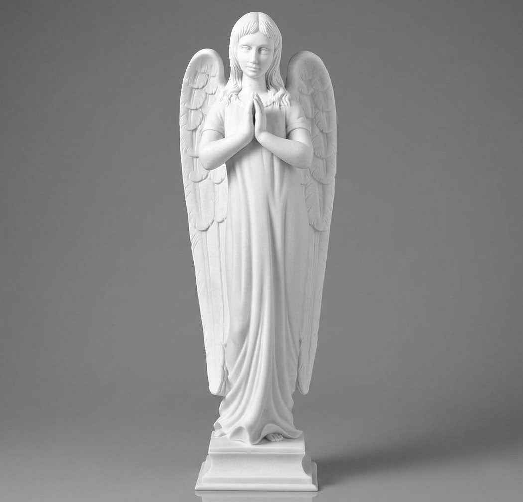 Escultura Ángel Orante (38 y 63 cm) - Mármol Sintético