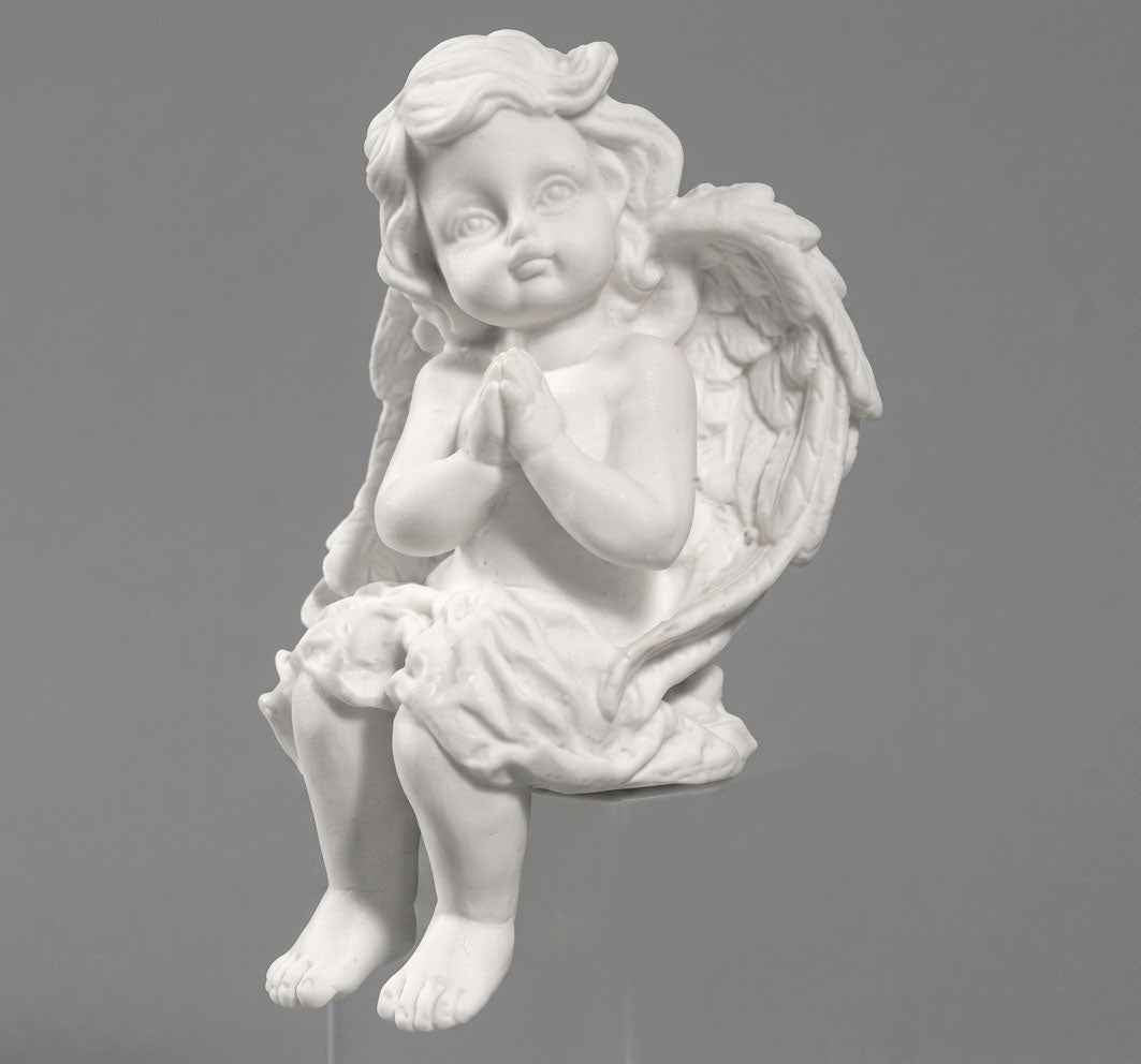 Escultura en Marmolina de Angelito Sentado 13,5 cm