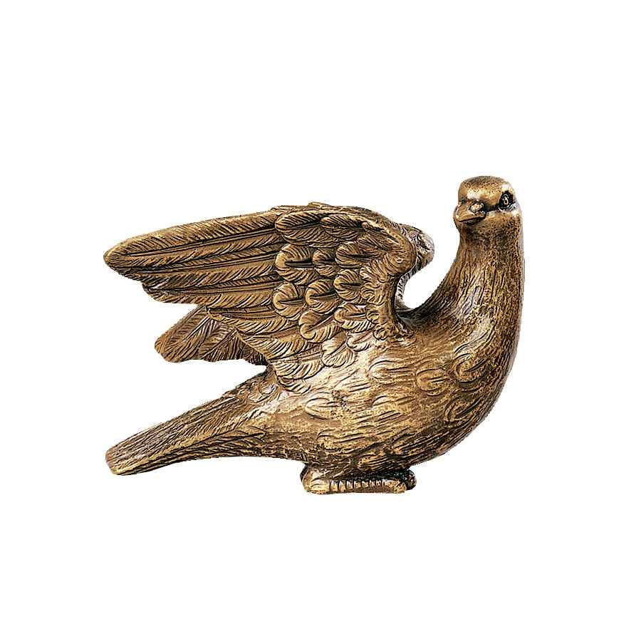 Escultura de Paloma en Bronce 21 cm para Decoración de Lápidas
