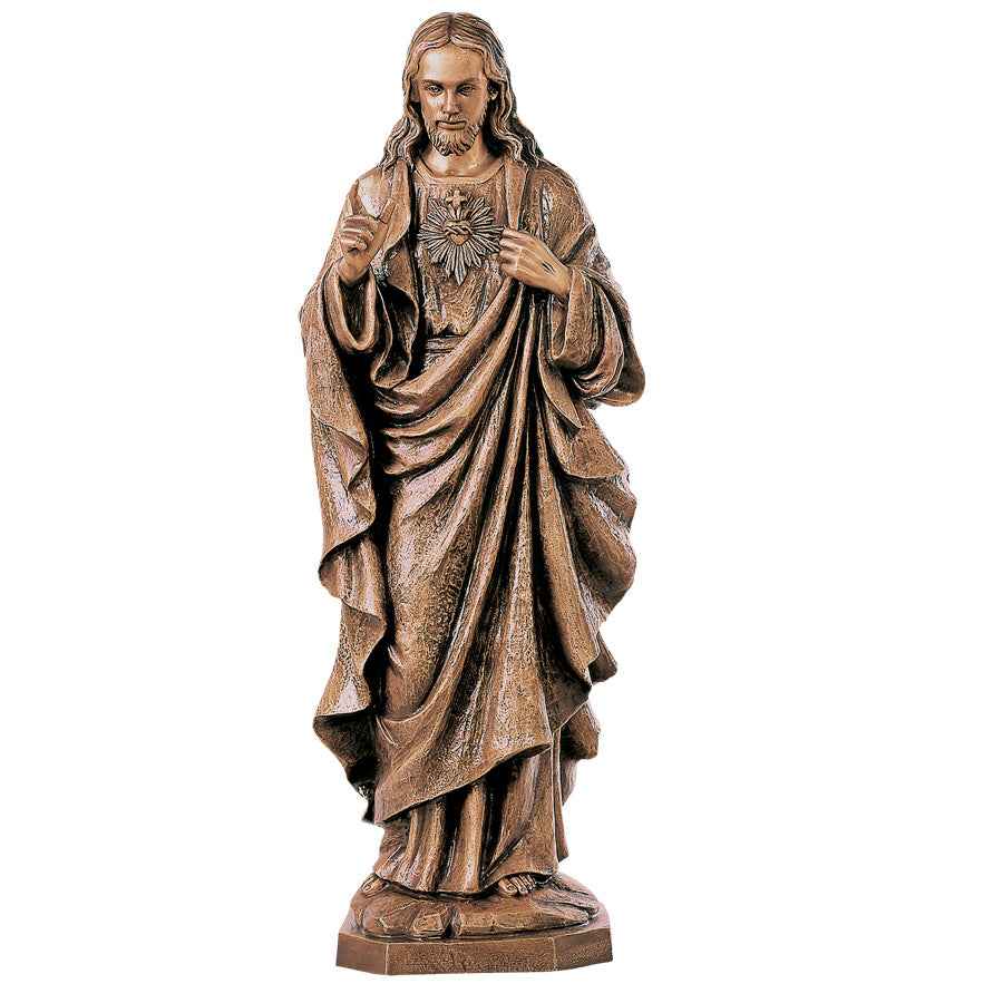 Escultura del Sagrado Corazón de Jesús en Bronce (60 cm y 81 cm)
