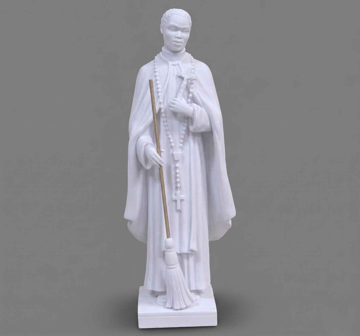 Escultura San Martín de Porres (60 cm) - Mármol Sintético