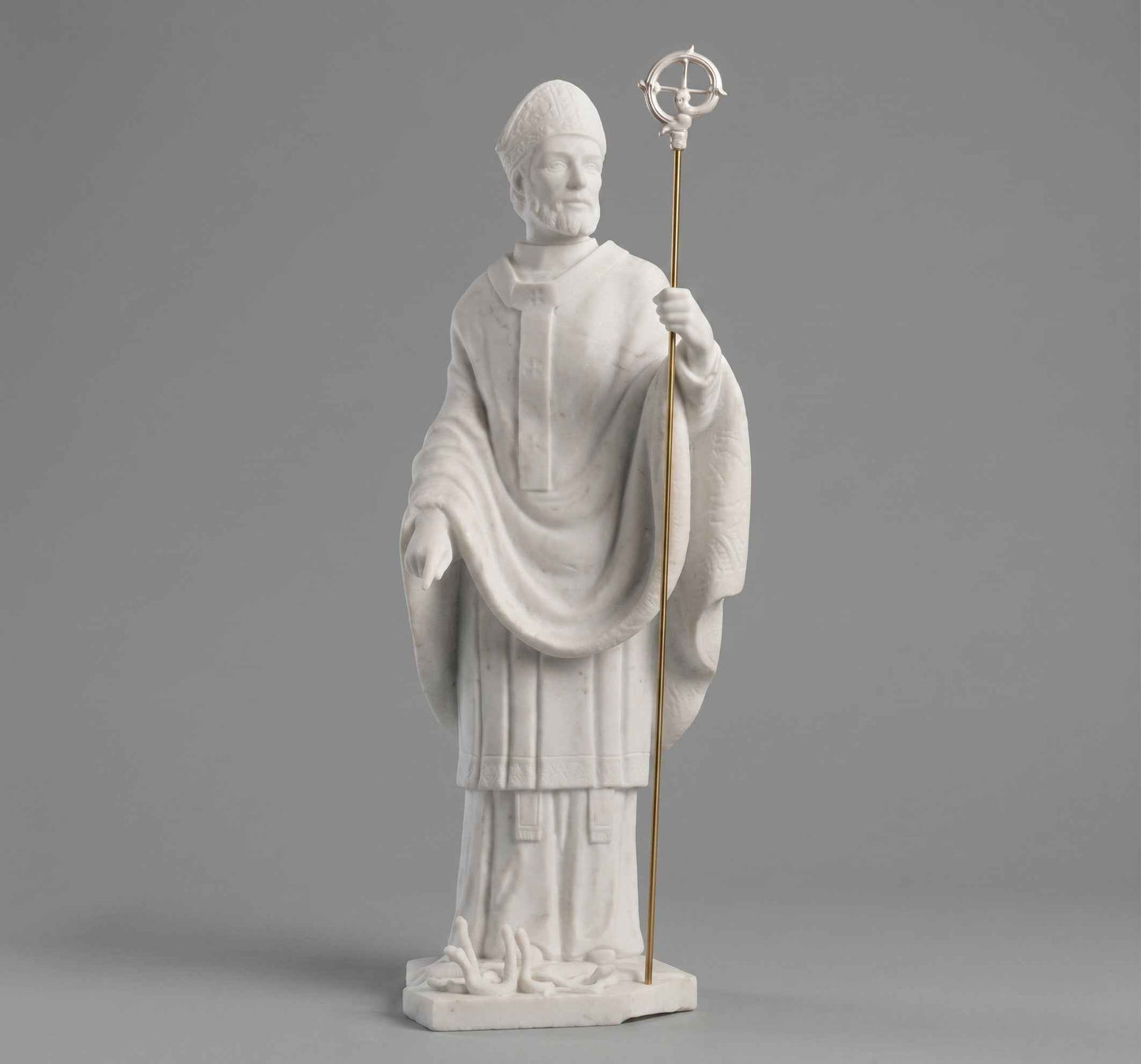 Escultura de San Patricio (60 cm) - Mármol Sintético