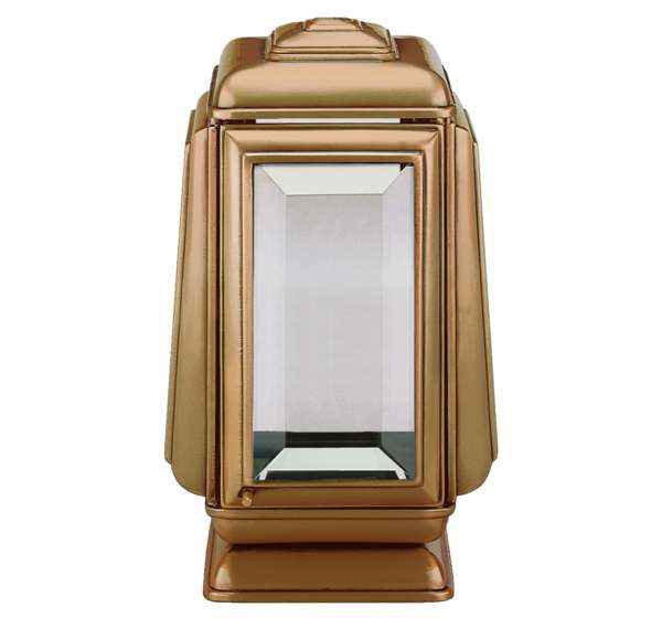 Farol Funerario de Bronce con Cristales Biselados