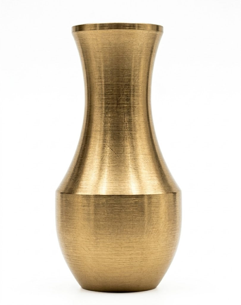 Mini urna relicario modelo UR 3690 con diseño de florero para pared fabricado en bronce, ideal para cenizas y homenaje con flores frescas.