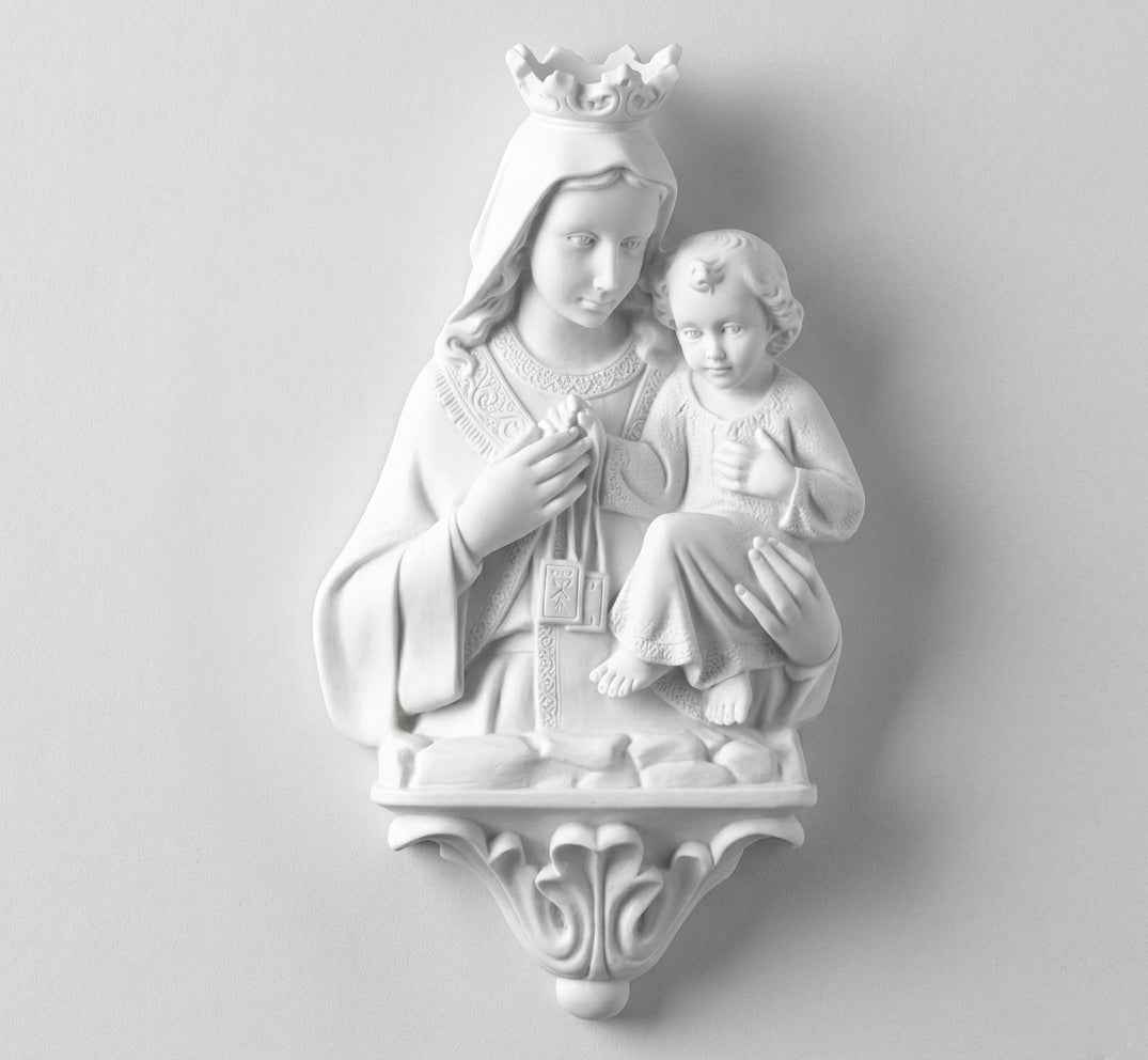 Gran Busto Virgen del Carmen Marmolina 40 cm Lápidas