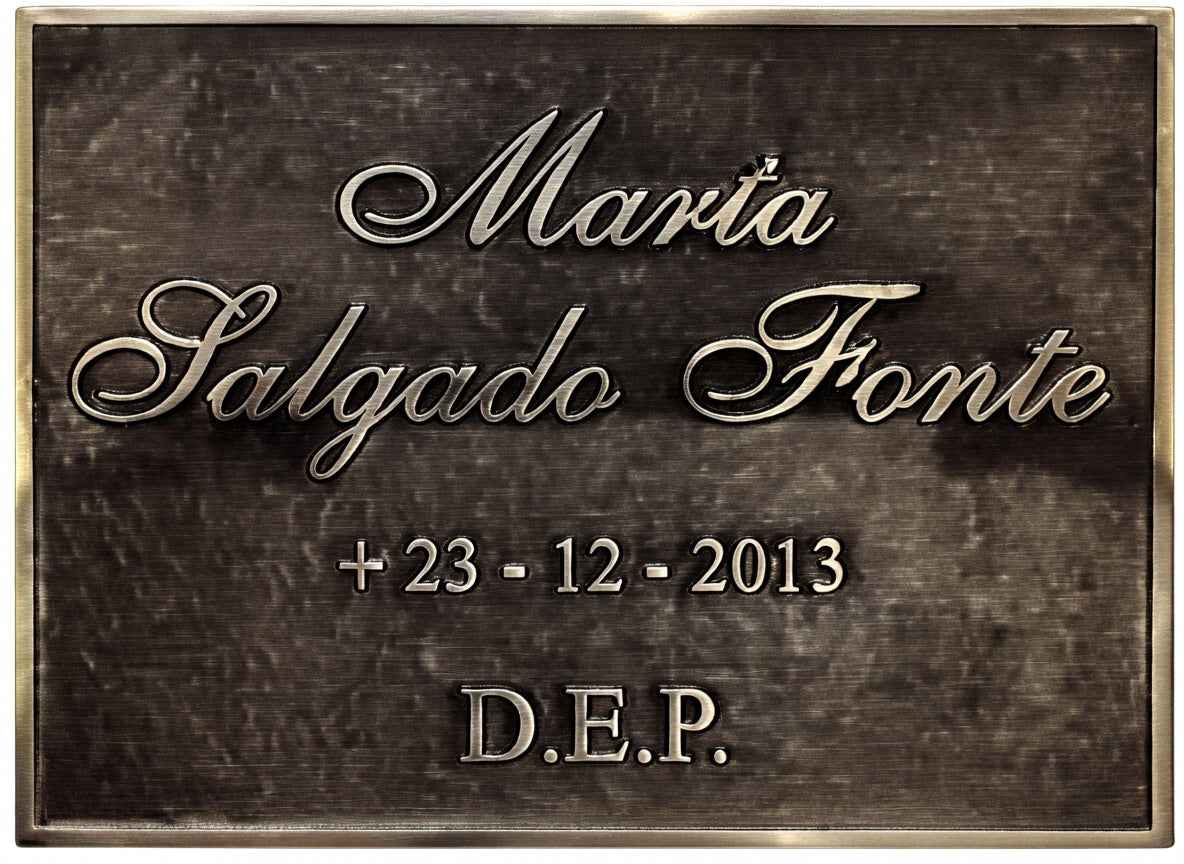 Placa de Broce Fundido acabado Artesanal