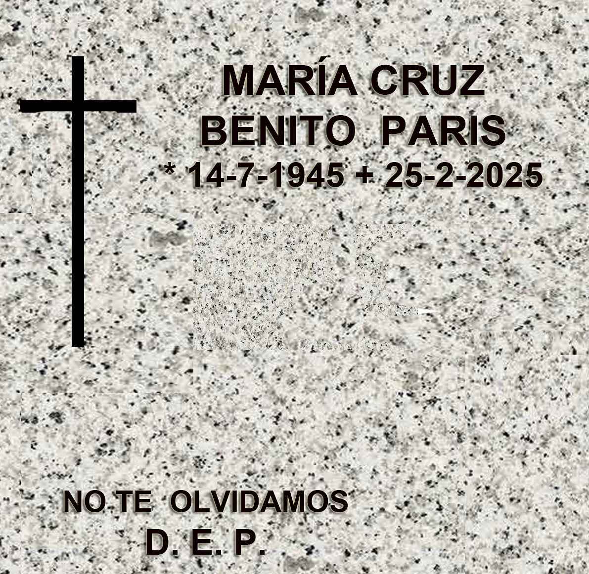Columbario con Cruz y Grabado de Letras en Madrid