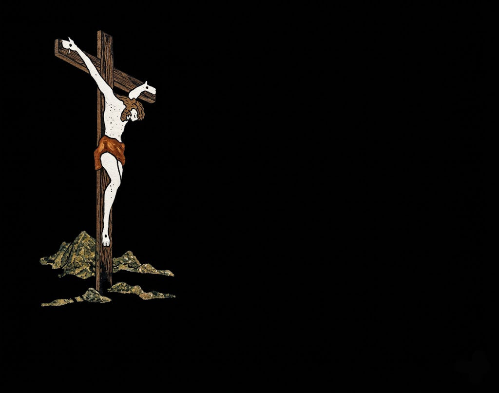 Lápida de Nicho en Granito Premium – Incrustaciones de diferentes Piedras de Alta Definición de Cristo Crucificado – Diseño Personalizado Ref. MP 7013