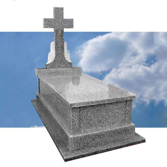 Lápida para Sepulturas Modelo Cruz Alzada de 6 cm en Granito Nacional en Madrid