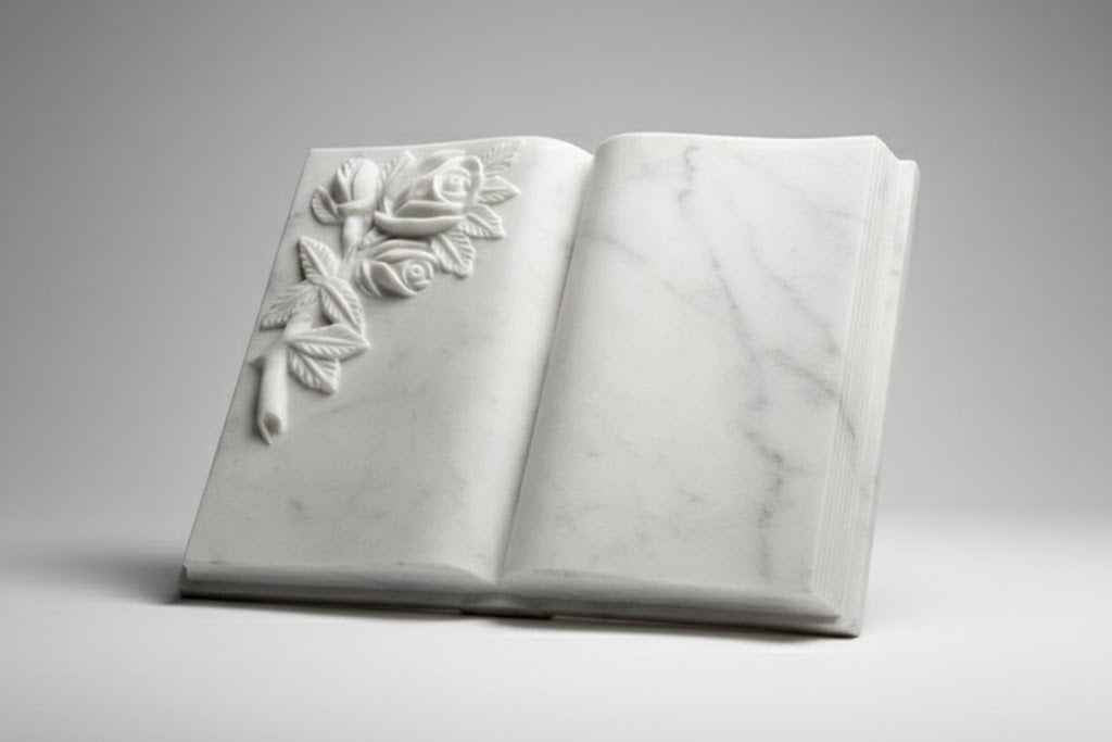 Libro de Mármol con Ramo de Flores Personalizado